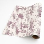 Countryside Toile In Burgundy Giftwrap 50M X 50CM