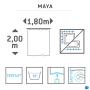 Maya Shower Curtain Trench W180CMXH200CM