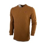 Wildebees Waffle Knit Long Sleeve Crew Neck Top