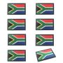 8 X South Africa Flag Velcro Patch Embroidered - 8 X 5CM