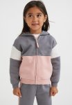 Zip-through Hoodie - Grey block-coloured
