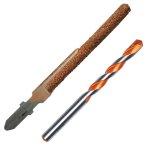 Jigsaw Blade Universal Set Carbide Rasp 6MM 100 75 + Drill Bit 6X60X100MM