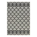 Lattice White And Black Rug - 3.4M X 2.4M