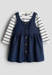 2-PIECE Top And Dress Set - Dark Denim Blue