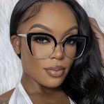 Large Cat Eye Clear Lens Glasses Fashion Computer Glasses Vintage Spectacles Frame For Women