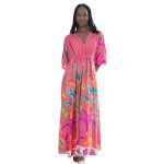Arniston Long Dress Pink Palm