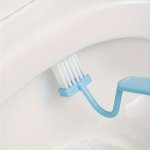 Blue V-shaped Toilet Brush With Hanging Loop - Flexible No-dead-corner Cleaning For Bathroom & Kitchen Halloween Gift Christmas