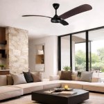 High Breeze Black 3-BLADE Mahogany Arc Fan 150CM
