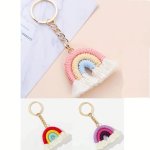 1PC Cute Three-color Rainbow Mobile Phone Chain Keychain Ornament
