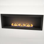Flueless Gas Fireplace Single Sided Built-in Black With - 1350MM Black