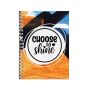 Shine A5 Notebook Spiral Lined Colorful Quotes Graphic Notepad Present 123