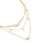 Goldair Gold Plated Cubic Zirconia Tennis & Pendant Layered Necklace