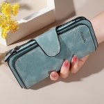Vintage-style Men's Faux Leather Wallet With Zipper - Business Clutch & Credit Card Holder Easy Clean