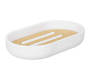 Soap Dish White/bamboo