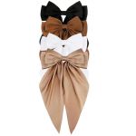 4 Piece - Satin Hair Bow Clips - Multicolor
