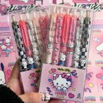 Authorized Series Hello Kitty Kuromi Neutral Pen Ballpoint Pen Cartoon Anime Pattern Office Supplies School Supplies