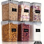 2 6PCS Storage Containers Multipurpose Airtight Food Storage Containers With Lid Portable And Stackable Food Sealed Box For Suga