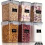 2/6PCS Storage Containers Multipurpose Airtight Food Storage Containers With Lid Portable And Stackable Food Sealed Box For Sugar Flour Tea And Grain Kitchen Organizers