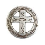 Tandy Leather Christian Cross Concho - Add A Sacred Touch To Special Projects - Durable Metal Decoration For Leather Craft - Fas