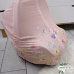 Car Seat Cover Wildflower White Dusty Pink