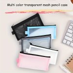 Nylon Mesh Pencil Case Transparent Stationery Bag Simple And Portable Exam-specific Pencil Case Zipper Leisure Bill Bag Eid Al-a