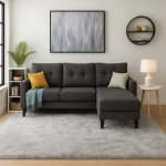Urban Lounger 3-SEATER Sofa With Ottoman + Free Rug Coffee Table & Bookshelf