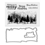 Christmas Forest Clear Stamps And Die Cuts For Card Making And Photo Album Decorations Trees Blessing Words Transparent Rubber S