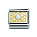 Composable Classic Link White Pearl With 4 Hearts
