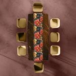 Gold And Peach Peonies Table Runner
