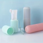 Household Travel Mouthwash Cup Toothbrush Cup Makeup Brush Storage Box Travel Wash Cup Portable Couple Toothbrush Toothpaste Sto