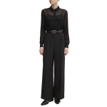 Button-down Chiffon Blouse -black