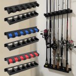 Abs Fishing Rod Rack Wall-mounted Hanging Shelf For Garage High-density Foam Grip Holders Unfinished Sporting Goods Storage Orga