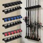 Abs Fishing Rod Rack Wall-mounted Hanging Shelf For Garage High-density Foam Grip Holders Unfinished Sporting Goods Storage Organizer With Easy Mounting