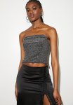 Metallic Shimmer Bandeau - Dark Silver