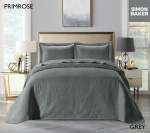Simon Baker Primrose Quilted Bedspread Grey Various Sizes - Super King - 320CM X 270CM + 2 Pillowcases 50CM X 70CM + 5CM
