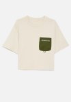 PoP Candy Zip Pocket Tee - Off White & Green