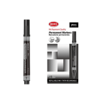 10 Pcs Refillable Black Marker Pen With Round Fibre Tip