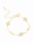 Goldair Gold Plated Alternating Small & Medium Flower Bracelet