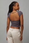 Hailey Open Back Tee - Charcoal