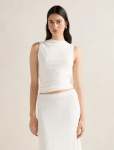 Tahlia Textured Lace Tank Top - 18 Porcelain Co-ord