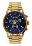 Nixon Sentry Chrono Men's Watch - Gold Blue Sunray