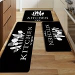 1 Piece black Tableware Kitchen Floor Mat Bathroom Carpet Living Room Bedroom And Entrance Common