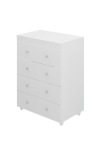 Chest Of Draws - 4 Drawers 700 - White With Grey Top Finish