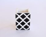 Black & White Marble Geometric Pattern Jar – 10X8CM