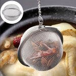 Stainless Steel Spice Infuser - 1 Pc. 304 Mesh Herb Steeping Basket With Extended Chain Suitable For Soups Teas And Broths - Sec