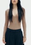 V-neck Bodysuit - Dark Beige