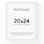 Puthiac 20X24 Solid Oak Wood Picture Frame No Mat Wall Display Only Vertical Or Horizontal Plexi Front 1 Pack White