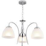 Polished Chrome Chandelier With Frosted Glass Light Fitting 3 X 60W 11W Es