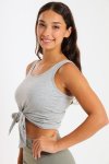 Ladies Ribbed Vest Knotted Lulu Crop