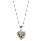 925 Sterling Silver Birthstone Heart Necklace Embellished With Swarovski Crystals - November